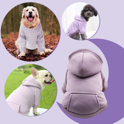 Dog Sweaters for Small Dogs, Dog Hoodie with Pocket - Fall Winter Warm Sweater Puppy Clothes for Small Medium Dogs Boy Girl Dog Clothes Purple