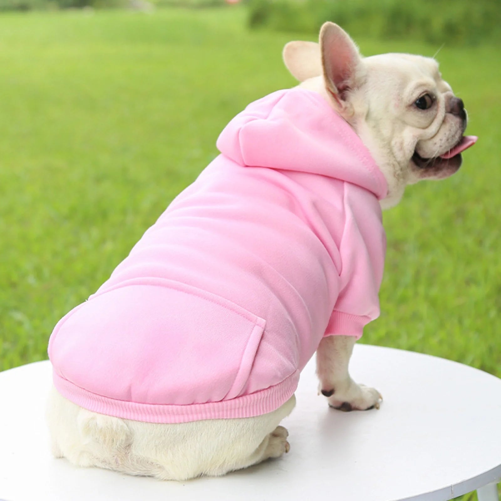 Dog Sweaters for Small Dogs, Dog Hoodie with Pocket - Fall Winter Warm Fleece Sweater Puppy Clothes for Small Medium Dogs Boy Girl Dog Clothes Pink