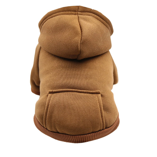 Dog Hoodie with Pocket - Fall Winter Warm Sweater Puppy Clothes for Small Medium Dogs Boy Girl Puppy Clothes Brown 2XL Brown