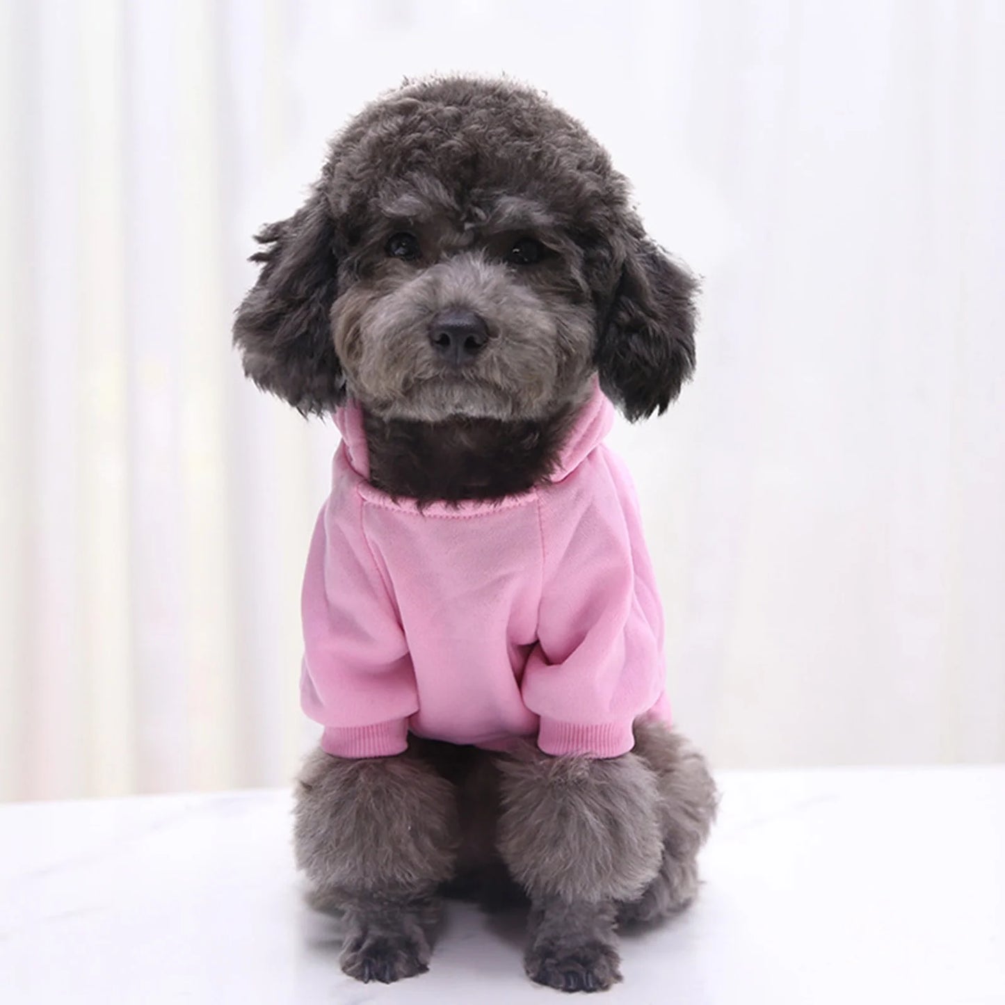 Dog Sweaters for Small Dogs, Dog Hoodie with Pocket - Fall Winter Warm Fleece Sweater Puppy Clothes for Small Medium Dogs Boy Girl Dog Clothes Pink
