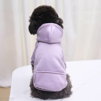 Dog Sweaters for Small Dogs, Dog Hoodie with Pocket - Fall Winter Warm Sweater Puppy Clothes for Small Medium Dogs Boy Girl Dog Clothes Purple