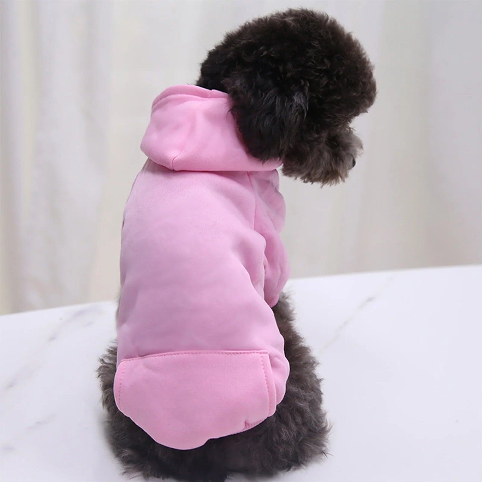 Dog Sweaters for Small Dogs, Dog Hoodie with Pocket - Fall Winter Warm Fleece Sweater Puppy Clothes for Small Medium Dogs Boy Girl Dog Clothes Pink